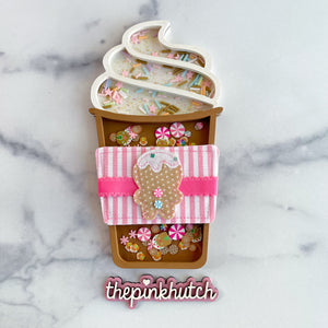 Gingerbread Latte Wood Shaker -Pink