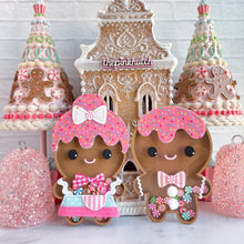 Load image into Gallery viewer, Pink Frosted Gingerbread Man Shaker
