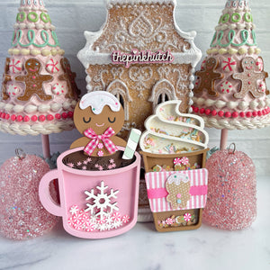 Gingerbread Latte Wood Shaker -Pink