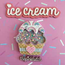 Load image into Gallery viewer, Waffle Cone Sundae - Unicorn Rainbow Sparkle
