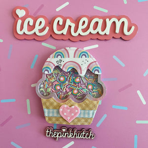 Waffle Cone Sundae - Unicorn Rainbow Sparkle