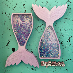 Lilac Pearl Mermaid Tail Wood Shaker