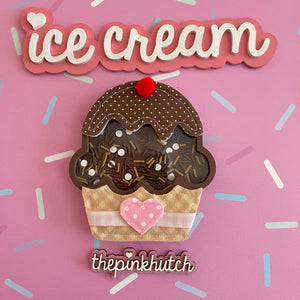 Waffle Cone Sundae - Rocky Road