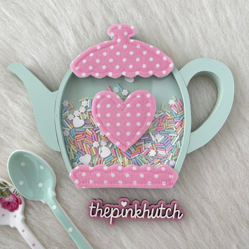 Teapot Shaker - Mint Polka Pink