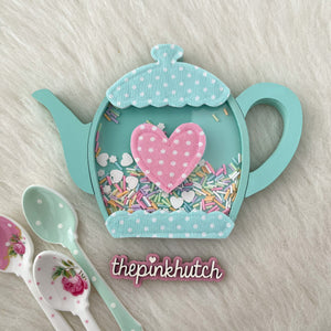 Teapot Shaker - Polka Blue